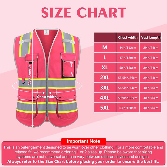 Reflective Safety Vest for Men Women, High Visibility Safety Vest - Image 2