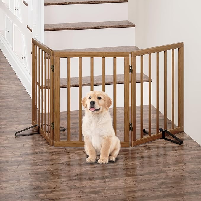 Freestanding Dog Gates for Doorways, Foldable Dog Gate Indoor, Pet Gates for - Image 5