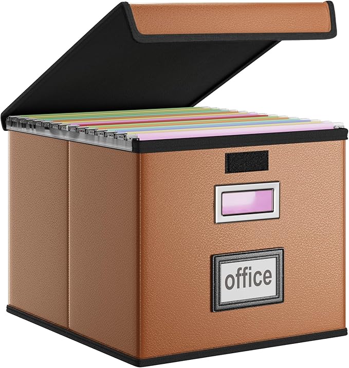 Huolewa Faux Leather File Organizer Box by Huolewa