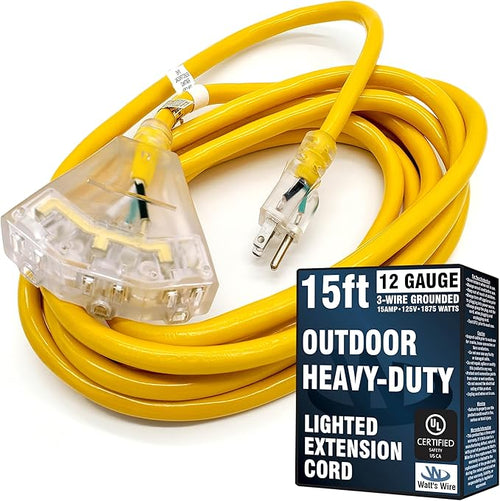 15 ft Outdoor Extension Cord Waterproof by WattsWire