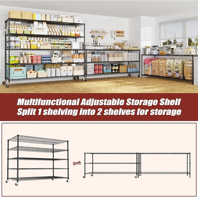 PrimeZone 5 Tier 80.7" Hx55.5 Wx24 D Wire Shelving - Image 4
