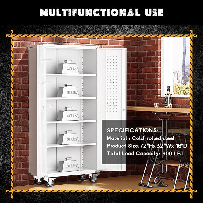 Greenvelly 72" Metal Storage Cabinet - Image 6
