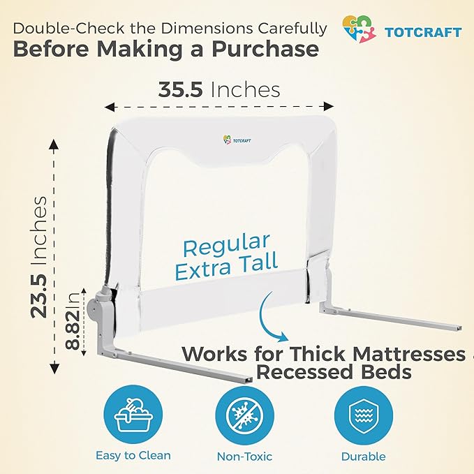 TotCraft Bed Safety Rails for Toddlers - Image 2