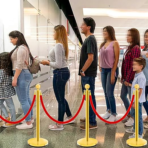 Gold Stanchions with Red Velvet Ropes - Image 9