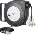 SURAIELEC 30 FT Retractable Extension Cord Reel, 16AWG SJTW Power Cord by SURAIELEC