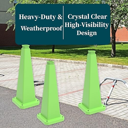 BESEA 6 Pack 28" Bright Green Traffic Safety Cones - Image 5