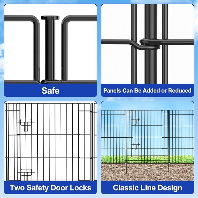 INJOPEXI Decorative Metal Garden Fence 6 Panels 11.8ft×30in Garden Fence - Image 5