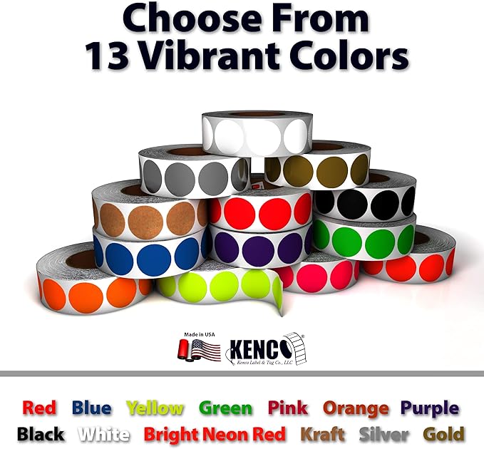 Kenco Color Coding Circle Dot Sticker Labels on a roll - Image 6