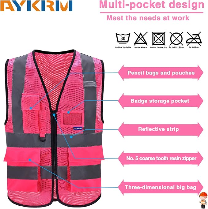 A-SAFETY High Visibility Mesh Safety Reflective Vest - Image 4