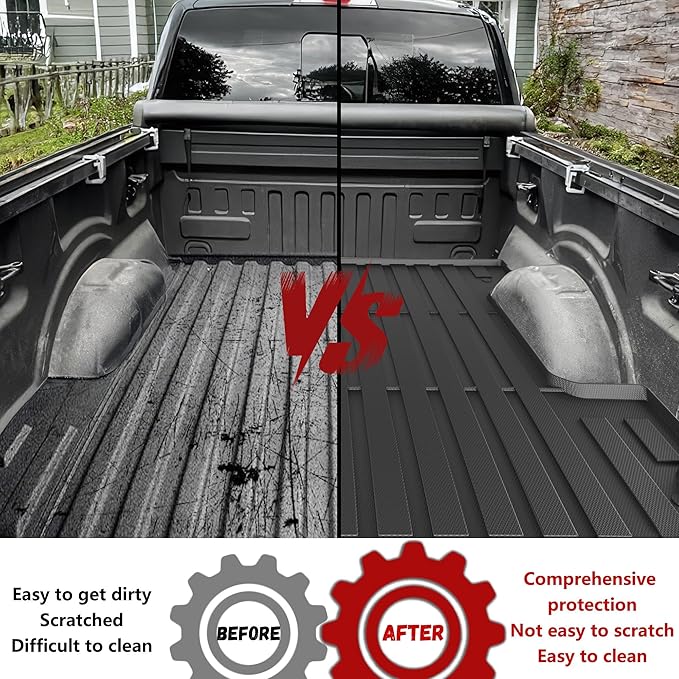 Truck Bed Mat Fit Ford Ranger 2024 2025, TPE All Weather Truck Bed Liner Cargo - Image 4