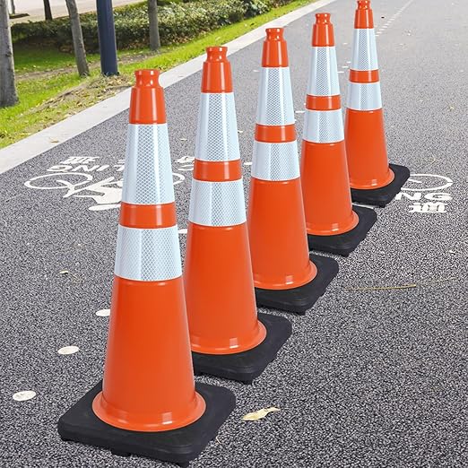 6 Pack 28" Inch Large PVC Traffic Cones - Image 8