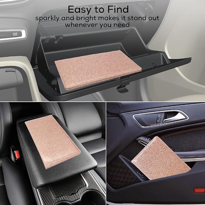 Car Registration and Insurance Holder, Leather Magnetic Shut Vehicle Glove Box - Image 5