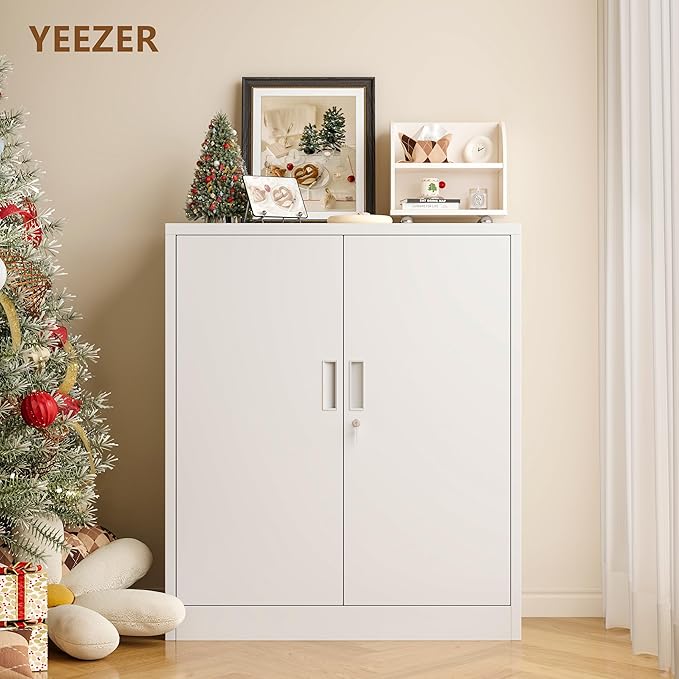Metal Storage Cabinet, 36 Inch Tall Metal Storage Cabinet - Image 2