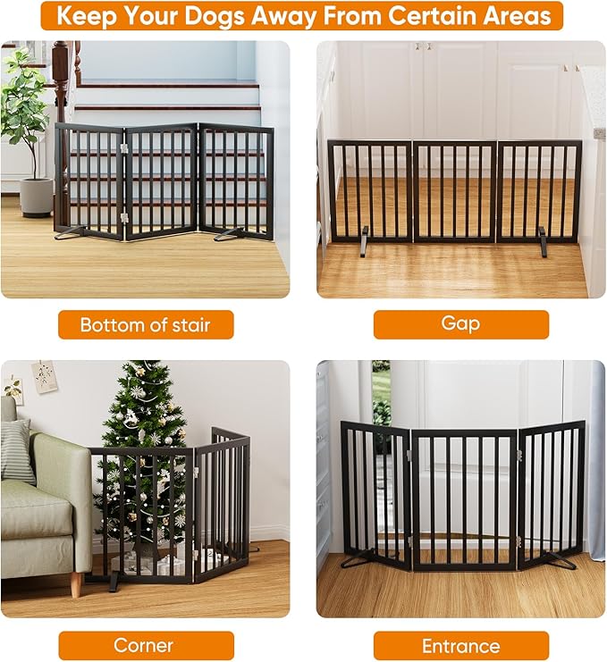 Black 18-55" Foldable Pet Gate for Stairs & Doorways, Puppy Gate Fence - Image 3
