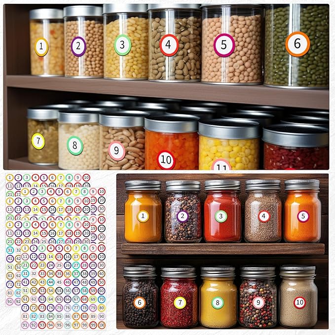 Outus 5000 Pcs 1 Inch 1 to 100 Number Stickers Small Number Dot Labels - Image 4