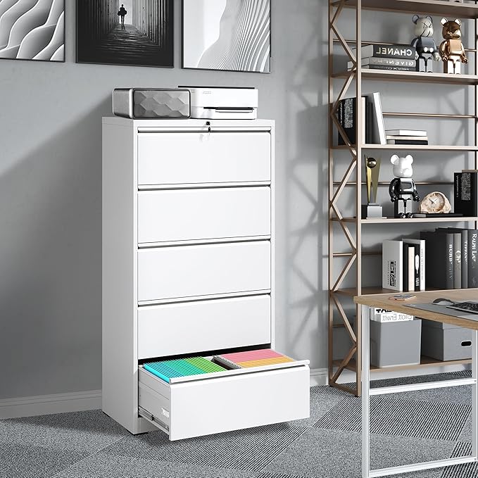5 Drawer Metal Office Storage Filing Cabinet - Image 2