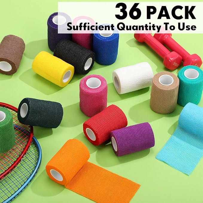 Treela 36 Pcs Self Adherent Bandage 3" X 5 Yard Wrap Breathable Cohesive - Image 6