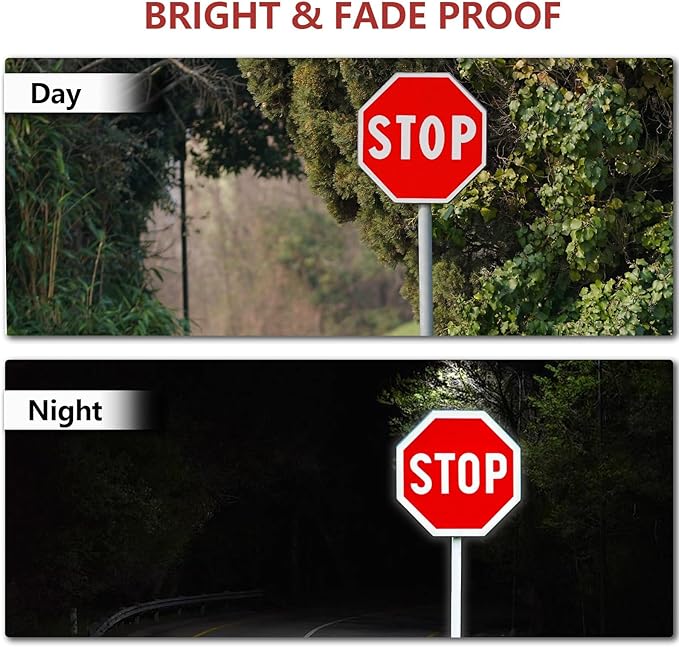 3 Pack Large Stop Signs, 30 x 30 Inches Street Road Sign, UV Protected and - Image 4