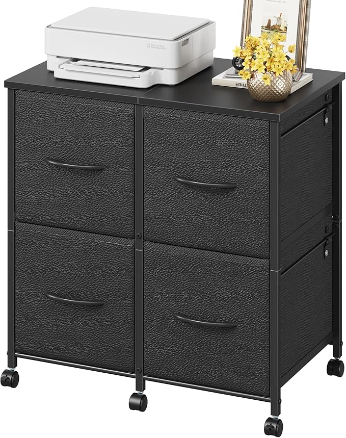 4 Drawer Lateral File Cabinet, Mobile Filing Cabinet by HIGDBFE