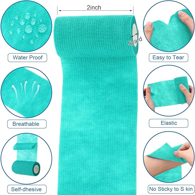 Treela 36 Pcs Self Adherent Bandage 4" X 5 Yard Wrap Breathable Cohesive - Image 2
