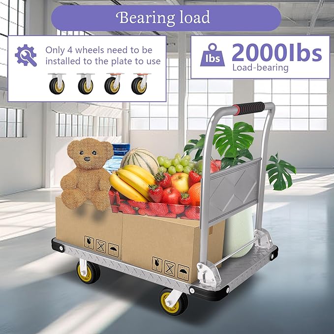 Heavy Duty Platform Truck Cart Foldable Flat Cart Push Cart Dolly Large - Image 6