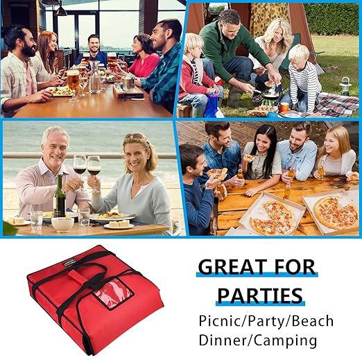 Pizza Bags for Delivery 18" X 18" X 5" Insulated Pizza Delivery Bag Moisture - Image 7