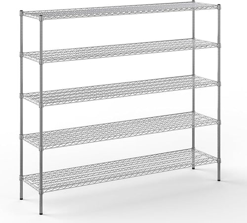 18" Deep x 72" Wide x 64" Height Wire Shelving Kit | 5-Tier | NSF Commercial by Regal+Altair