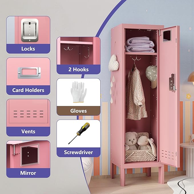 Metal Kids Locker, Metal Cabinet Storage Lockers, Lockable - Image 5