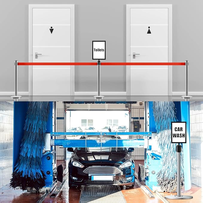 Taiyin 4 Pcs Stanchion Sign Holder Double Sided Sign Frame - Image 7