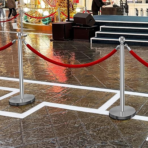 kaiyomi 6Pcs Stanchions with Red Velvet Ropes Set, 5 Feet Velvet Ropes and - Image 7