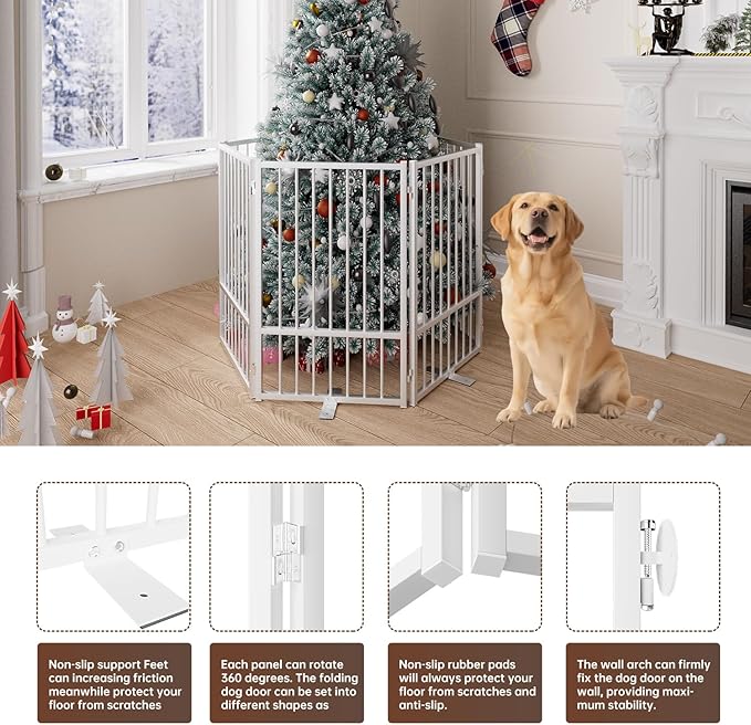6 Panels Full Metal Freestanding Dog Gates - Image 5
