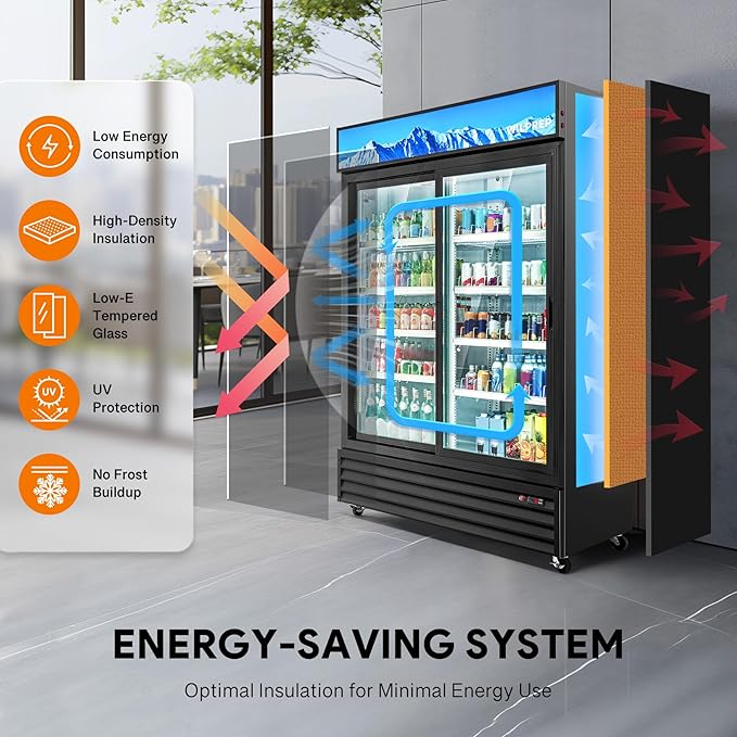 Wilprep Commercial Refrigerator, 37 cu. ft. Upright Beverage Display - Image 5