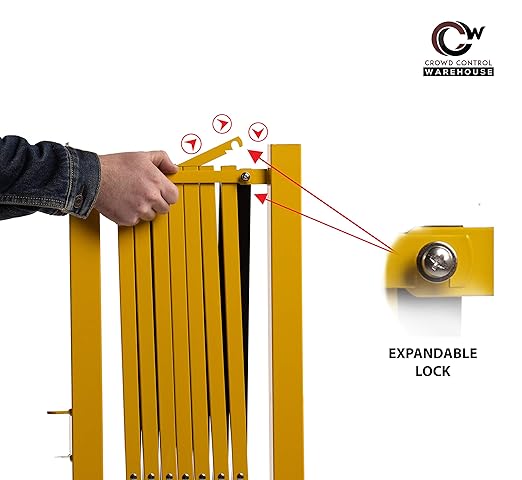 Trafford Industrial Expandable Metal Barricade, 11 Feet, Mobile Safety Barrier - Image 7