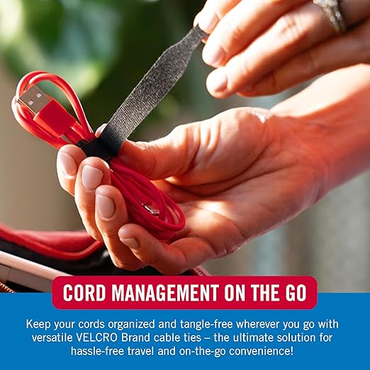 Velcro Brand Reusable Cable Ties – Mens Stocking Stuffers 2025, 100 Pack 6 Inch - Image 4