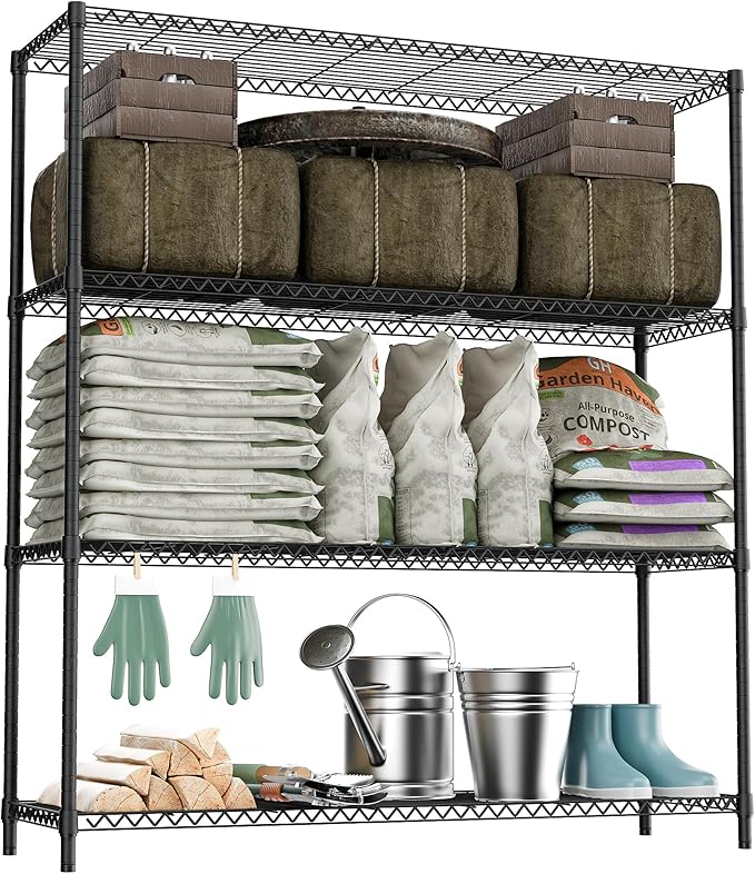 Stand Shelf Wire Rust-Proof Outdoor Storage Shelving 4-Tier Utility Shelving by MEIGAOPLASTICANDMETALHKCOLIMITED