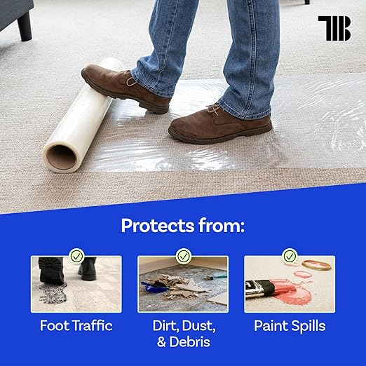 Carpet Protector Film, 36 inch x 500 feet, Made in The USA, Self Adhesive - Image 4