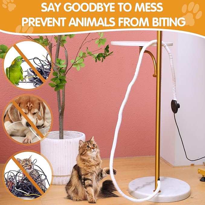 Poen 3 Pack 30ft Cord Protectors from Pets No Chew, 1/2 Inch Ultra Durable Cord - Image 3