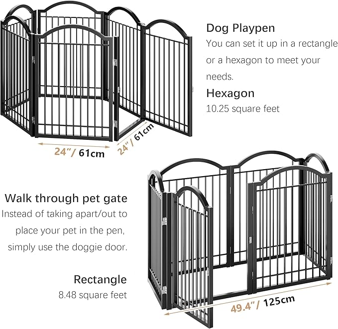 BHG Metal No-Assembly Freestanding Dog Gate - Image 7