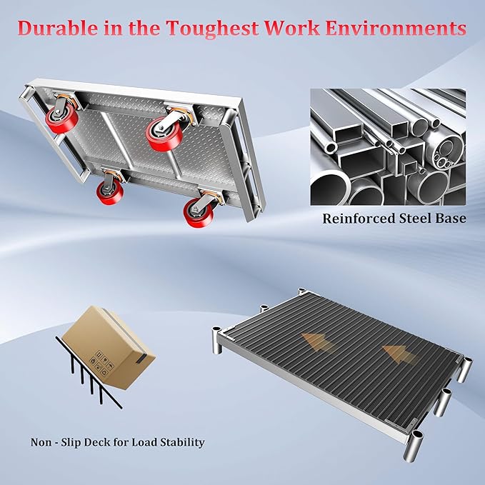 2IN1 Heavy Duty Panel Truck, 2600 lbs Capacity Drywall & Lumber Cart, Flatbed - Image 5