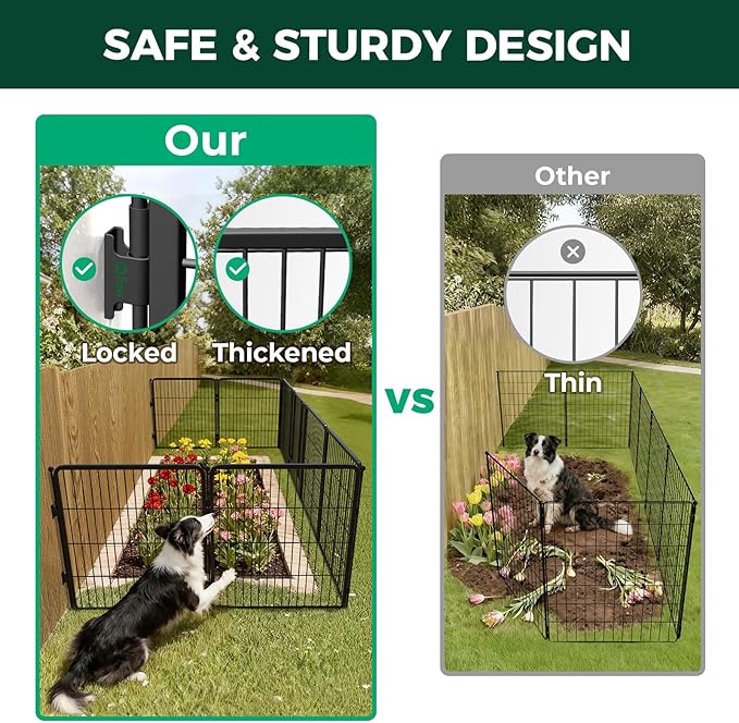 FXW Garden Fence Outdoor for The Yard – 32in x 18.2ft Heavy Duty Metal Animal - Image 4
