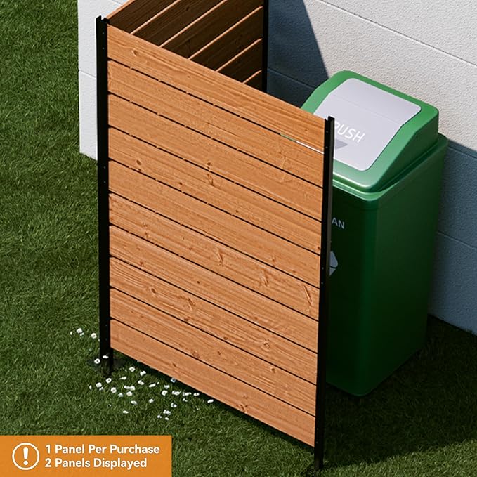 Modern Shade 5' x 3' Wood Privacy Fence Screen Natural Wood, Outdoor Privacy - Image 7