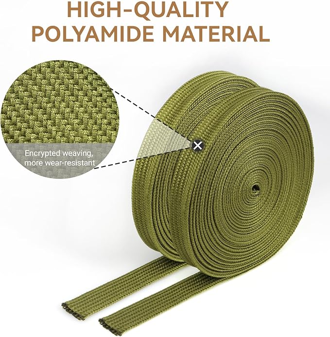 Polyamide Cable Sleeve, 10ft Flexible Expandable Braided Sleeving, Cable - Image 2