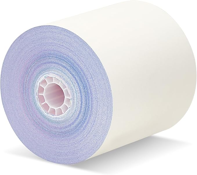 3 X 65' 3-ply White/Canary/Pink Carbonless Kitchen Paper 50 Rolls TMU 220 - Image 3