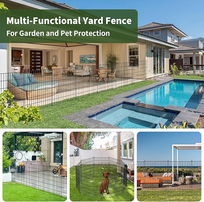 10 Panels Garden Fence Dog Fence Outdoor - Image 5
