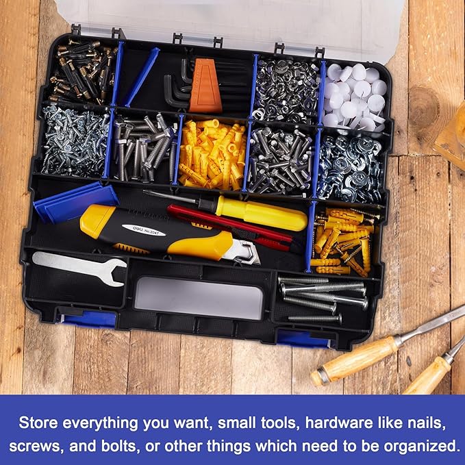 Hardware Organizer Box 34 Compartments Small Parts Organizer - Image 4