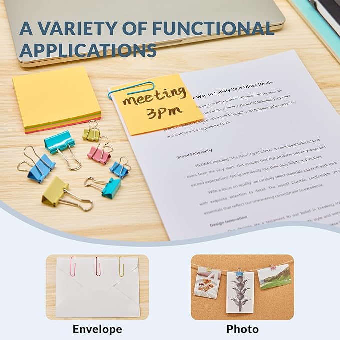 NEEWAY 300pcs Paper Clips and Binder Clips Assorted Sizes - Image 6