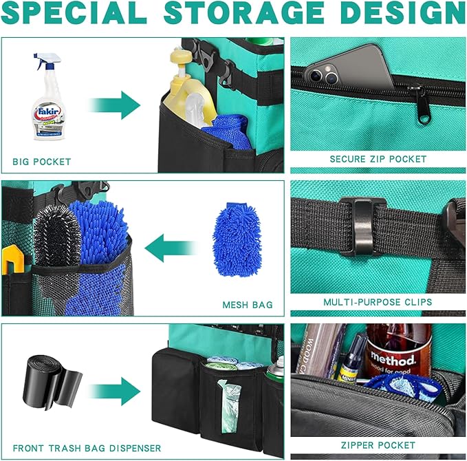 Wearable Cleaning Caddy Bag, WithDetachable Divider cleaning bags - Image 3