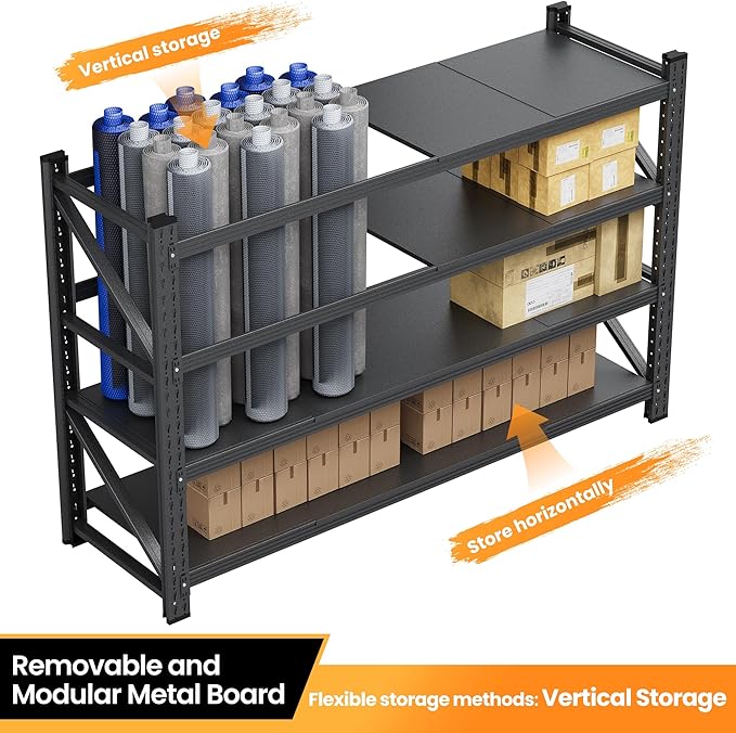 40”W Metal Storage Shelves, 20” Deep Heavy Duty Garage Shelving Units, 4 Tier - Image 5