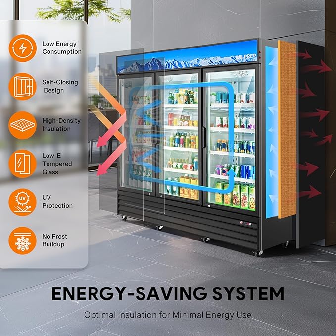Wilprep Commercial Refrigerator, 72.4 cu. ft. Upright Beverage Display - Image 5