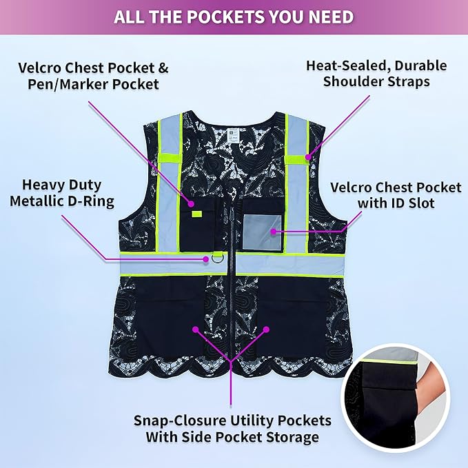 Lace-Mesh Safety Vest for Women & Men - Image 5
